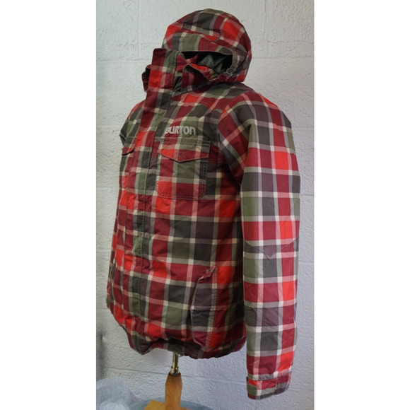 BURTON DRYRIDE YOUTH PLAID RED SKIING SNOWBOARD JACKET SZ XL US 18 - Picture 3 of 11